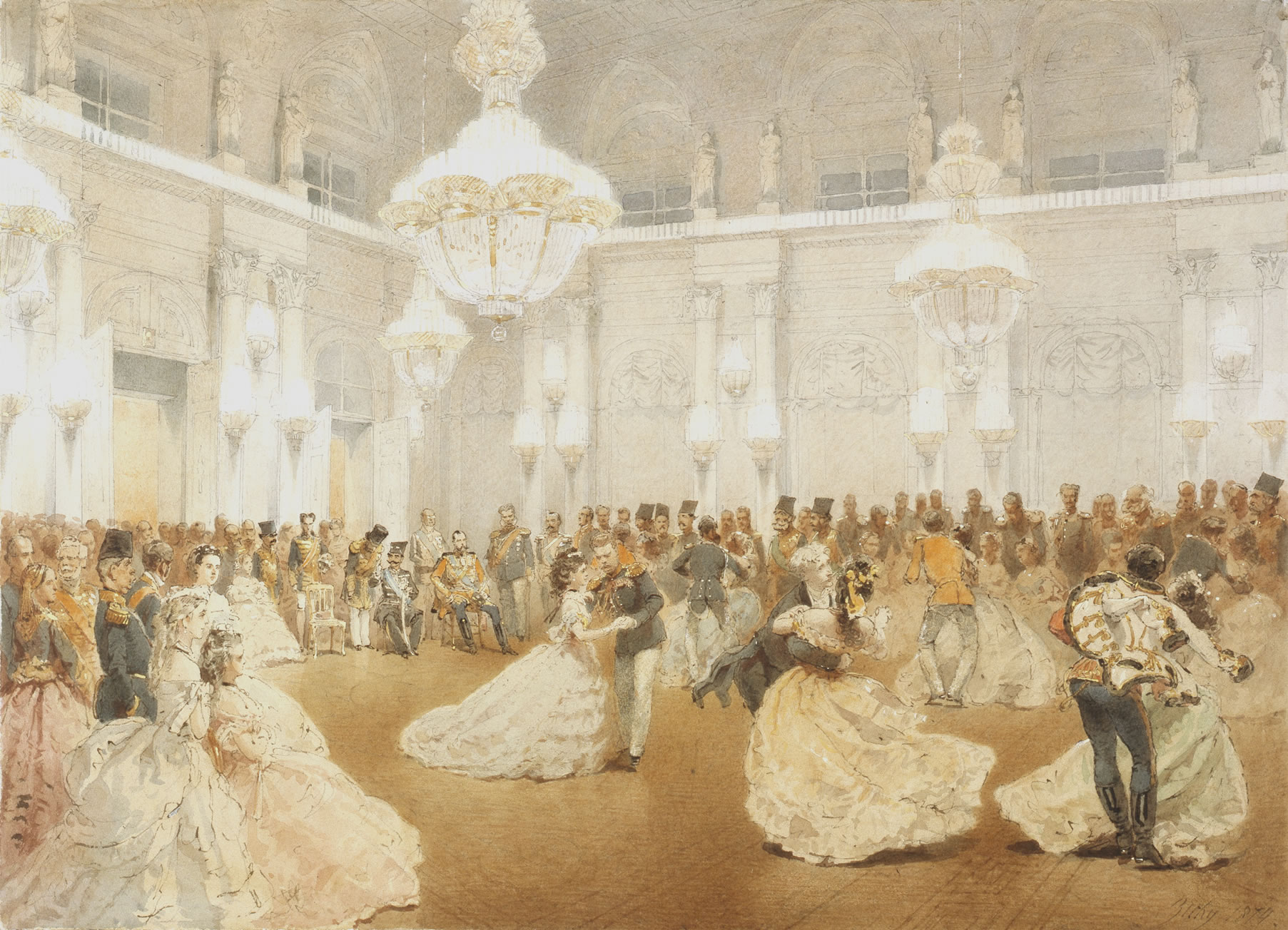 Tsar Alexander 2 at a Ball in Winter Palace